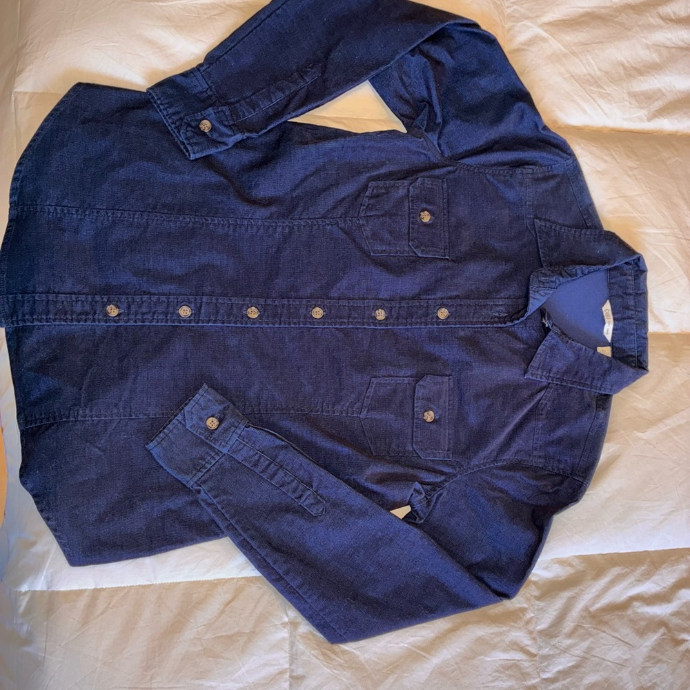 Cato Navy Blue Corduroy Button Down Shirt